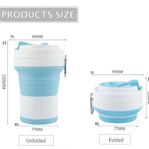 Taza de café de silicona plegable
