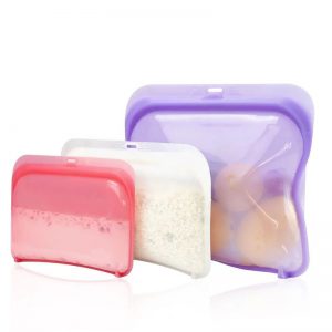 Borsa per la conservazione degli alimenti in silicone sicura per il forno a microonde