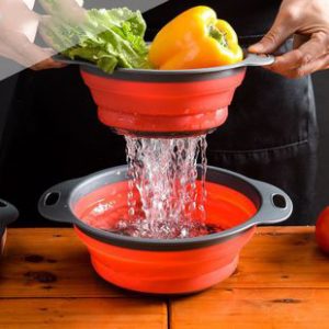 Round Collapsible Fruit Vegetable Colander Set